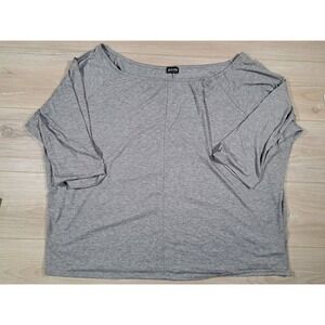 Alloy Apparel Womens 3X Gray Boat Neck Raglan Short‎ Sleeve Top 8008 Heathered